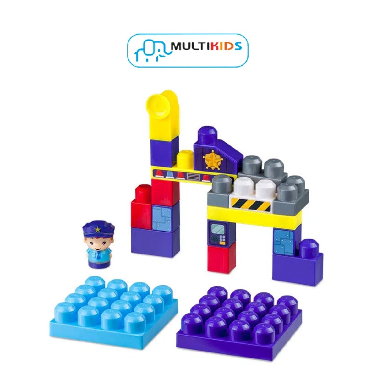Blocos de Encaixe Polícia Cubic Jr 20 Peças Multikids - BR1390