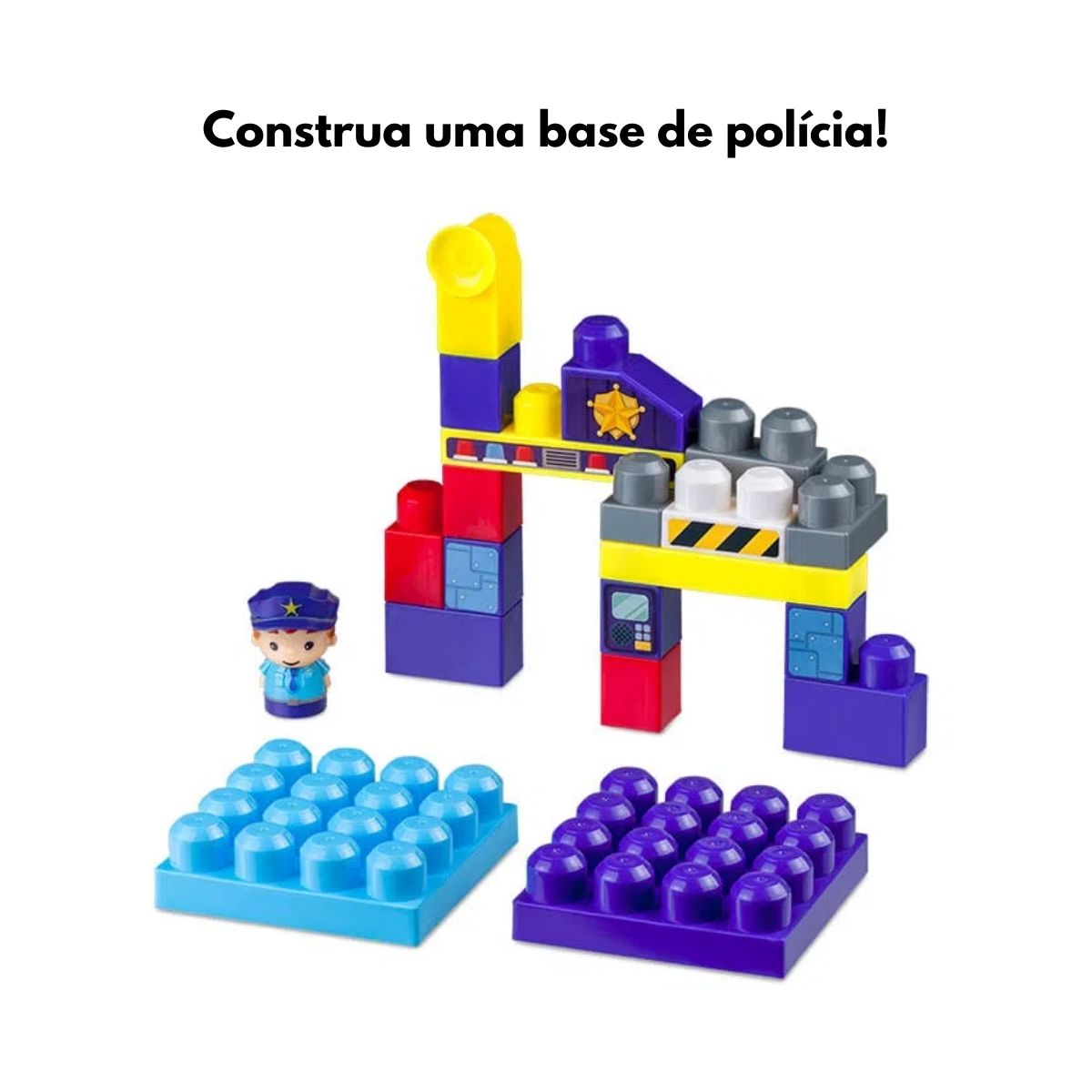 Blocos de Encaixe Polícia Cubic Jr 20 Peças Multikids - BR1390