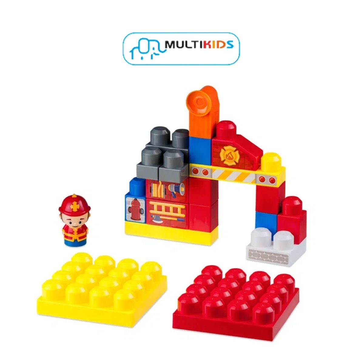 Brinquedo Bloco de Encaixe Bombeiros Cubic Jr 20 peças  Multikids - BR1391