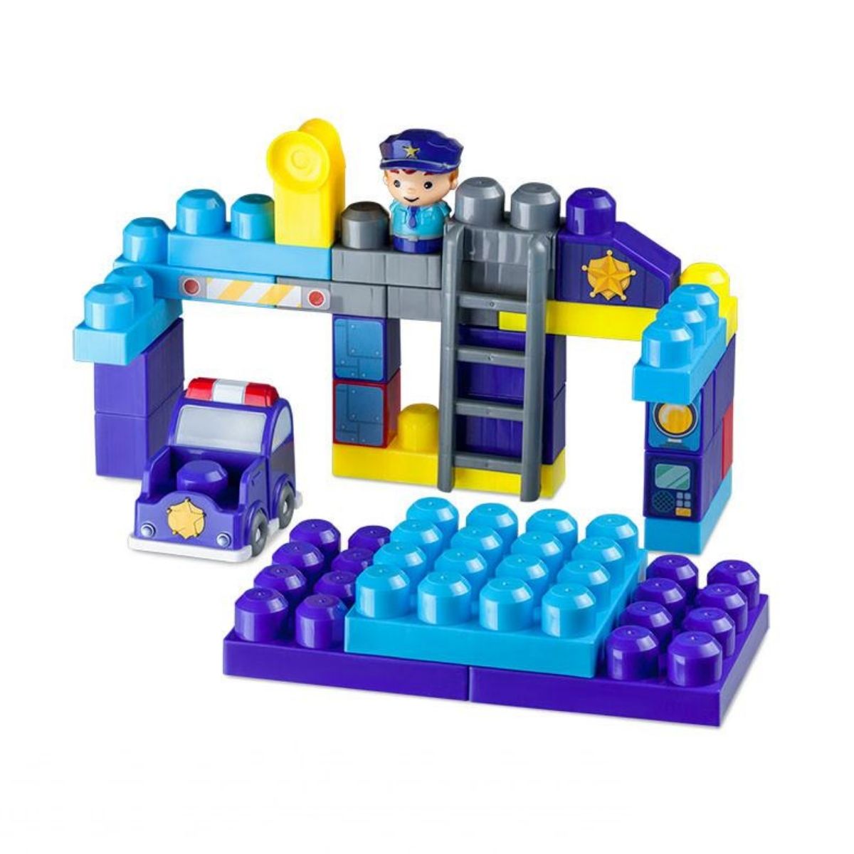 Brinquedo De Montar Policia Cubic Jr 31 Peças Blocos De Encaixe Veículo Sortido Multikids - Br1392