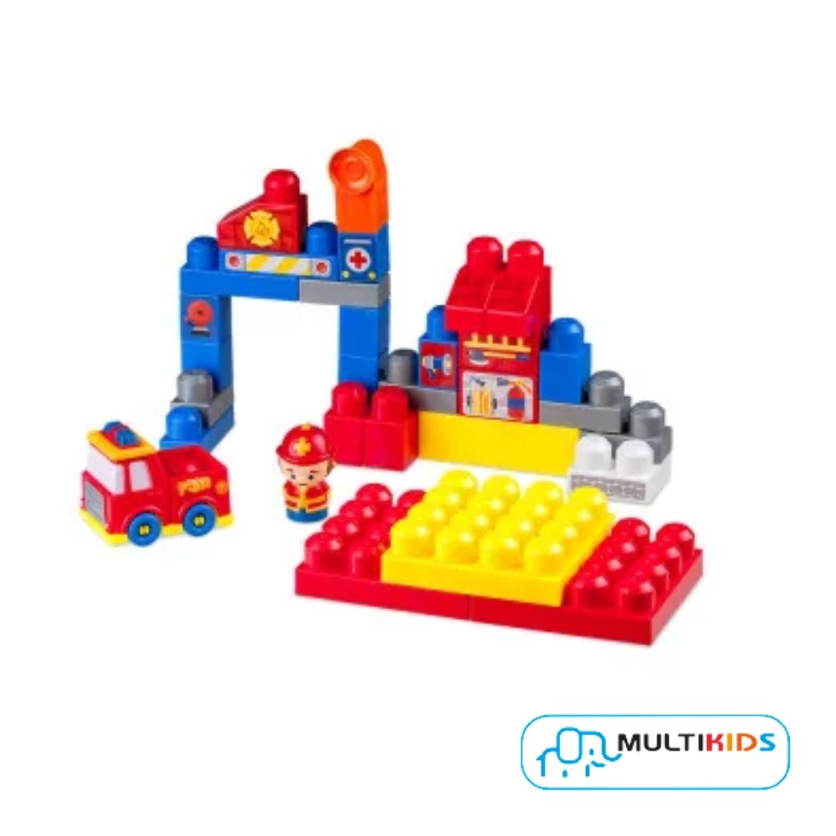 Brinquedo de Montar Bombeiros Cubic Jr 31 Peças Blocos de Encaixes Veículo Sortido - BR1393