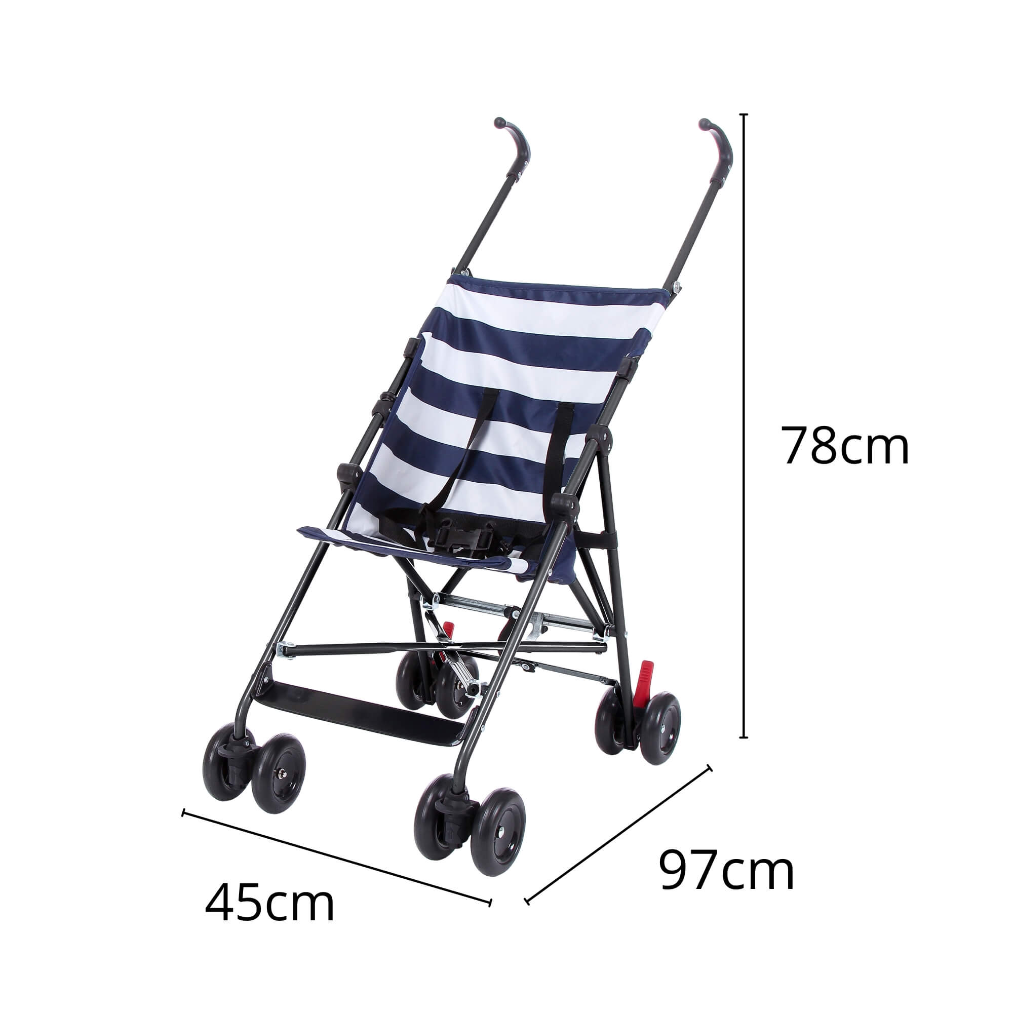 Carrinho de Bebê Guarda-Chuva Baby Navy Capota Retrátil e Removível até 15kg Azul Multikids - BB557