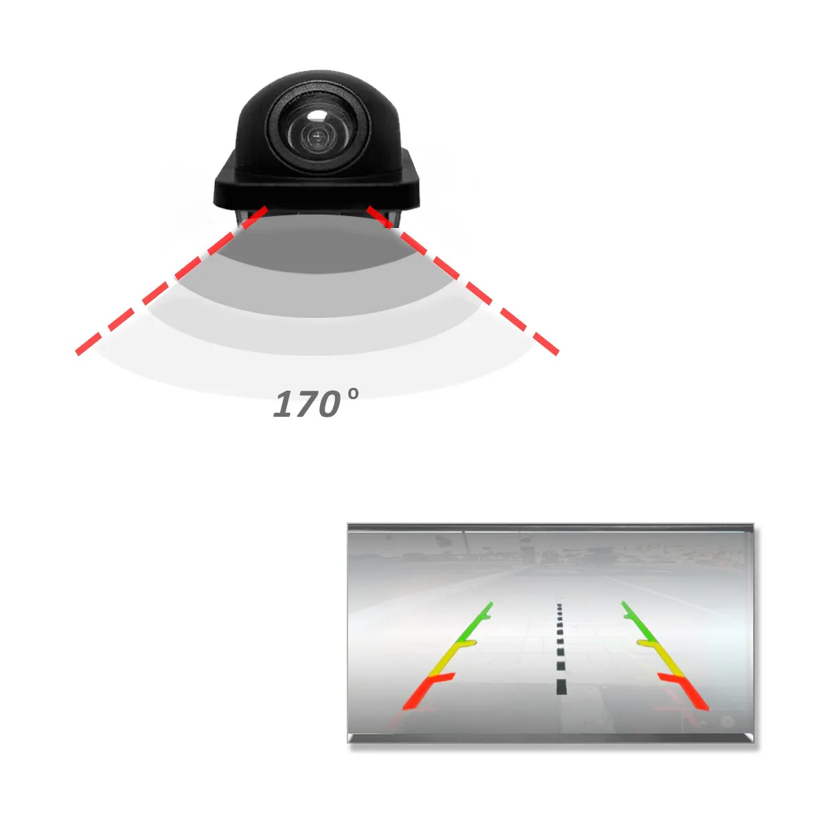 Câmera de Ré Tartaruga Traseira ou Frontal Universal H-Tech - HT-CR200