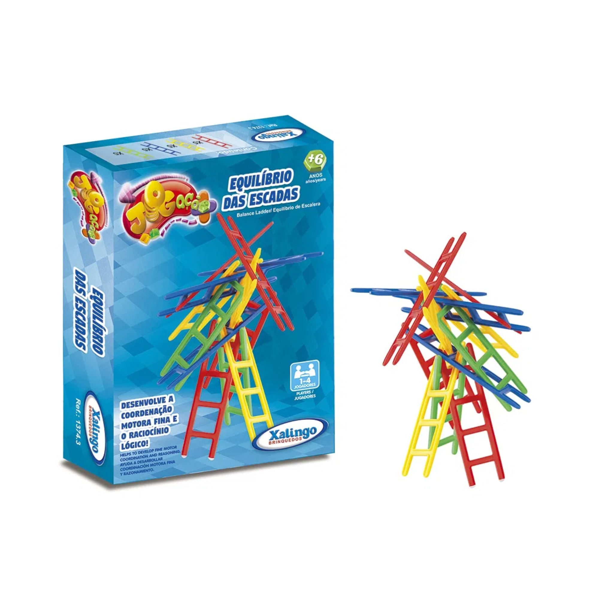 Brinquedo Jogação Torre Equilíbrio das Escadas 20 Peças Xalingo - 1374.3