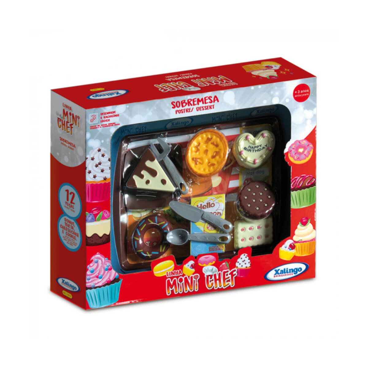 Brinquedo Infantil Pra Criança Mini Chef Sobremesa 18 Peças Xalingo - 1586.5