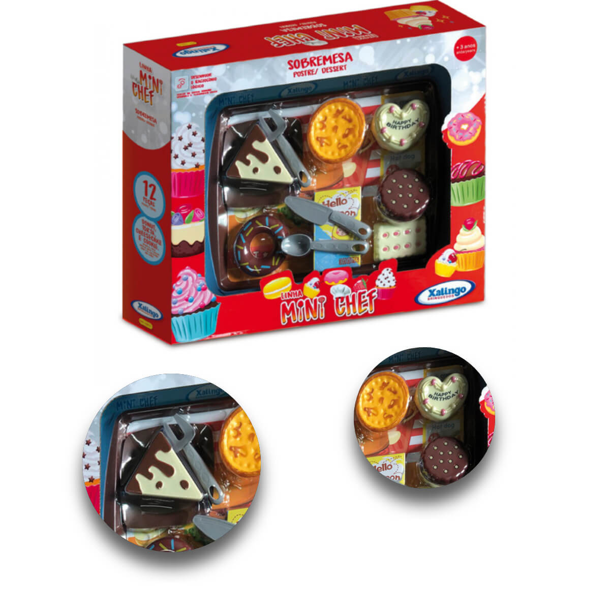 Brinquedo Infantil Pra Criança Mini Chef Sobremesa 18 Peças Xalingo - 1586.5