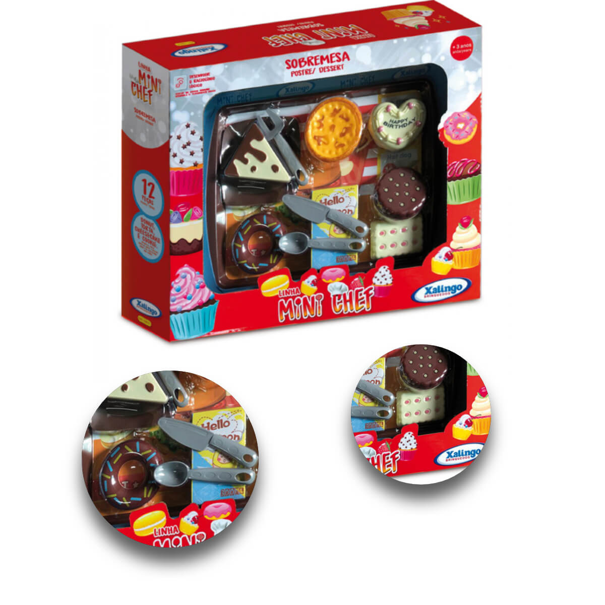 Brinquedo Infantil Pra Criança Mini Chef Sobremesa 18 Peças Xalingo - 1586.5