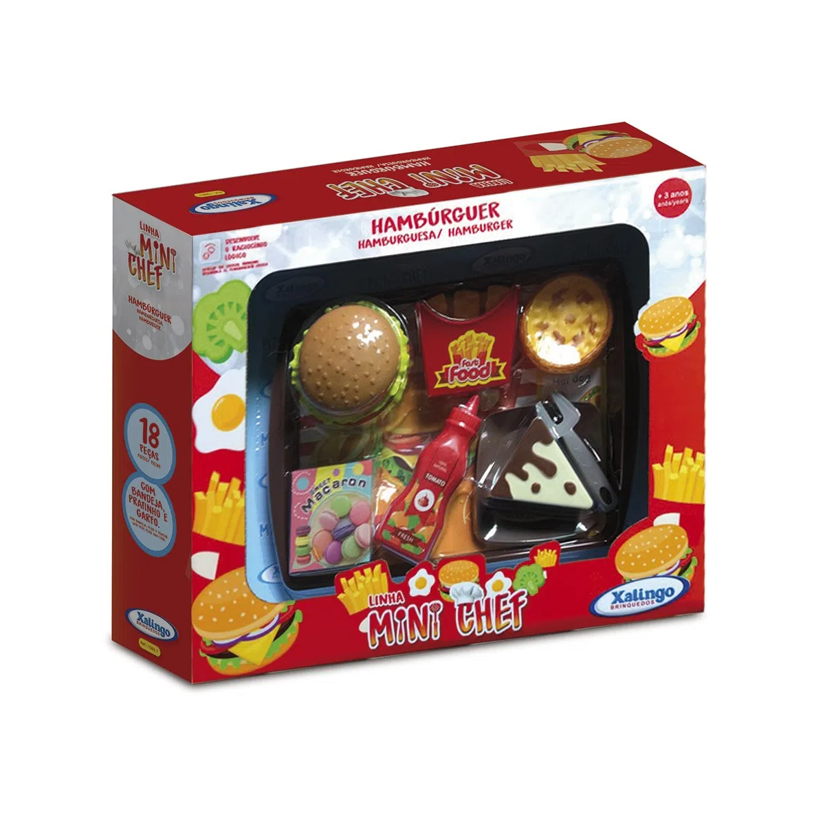 Brinquedo Mini Chef Hamúrguer 18 Peças Xalingo - 1588.7