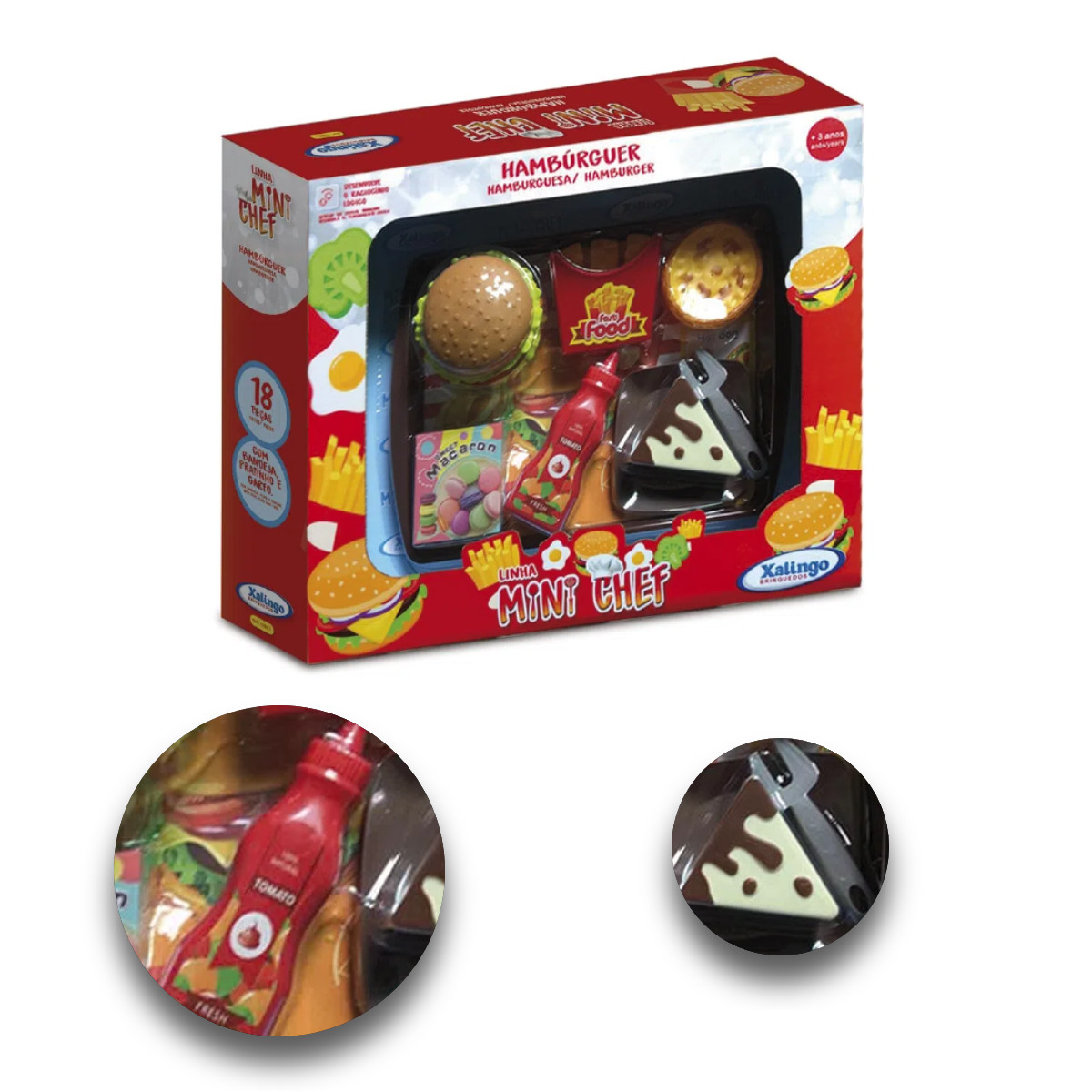 Brinquedo Mini Chef Hamúrguer 18 Peças Xalingo - 1588.7