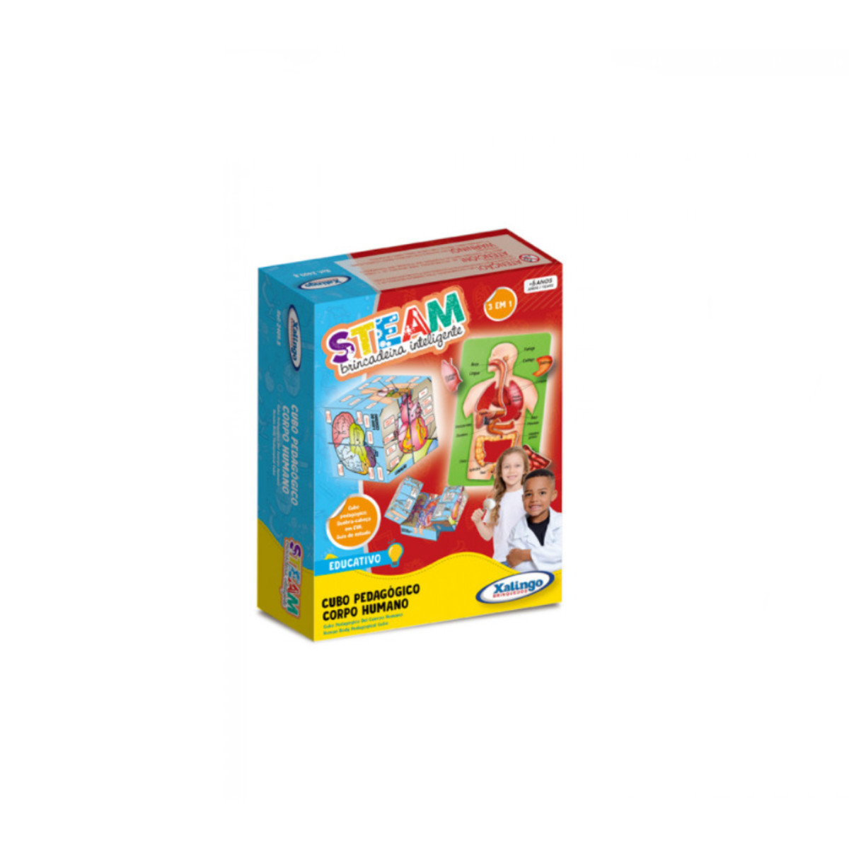 Jogo Educativo Cubo Magico Corpo Humano 3 em 1 Xalingo - 2409.8