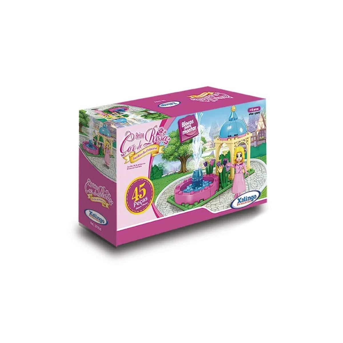 Brinquedo de Montar Reino Cor de Rosa Jardim da Princesa 45 Peças Xalingo - 2709.8