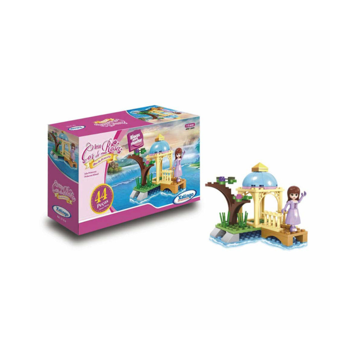 Brinquedo de Montar  Reino Cor de Rosa Ilha da Princesa 44 Peças Xalingo - 2710.9