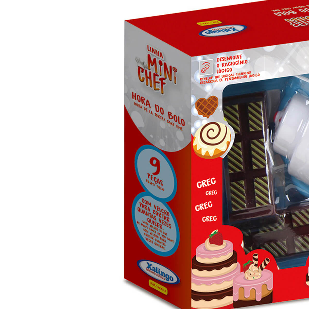 Brinquedo de Alimentos Mini Chef 9 Peças Hora do Bolo Com Acessórios Xalingo - 2782.1