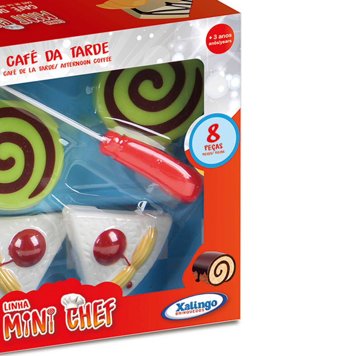 Brinquedo de Alimentos Mini Chef 8 Peças Café da Tarde Com Acessórios Xalingo - 2783.2