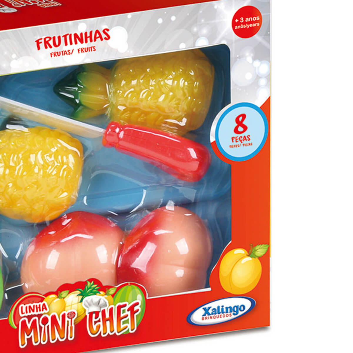 Brinquedo de Alimentos Mini Chef 8 Peças Frutinhas Com Acessórios Xalingo - 2784.3