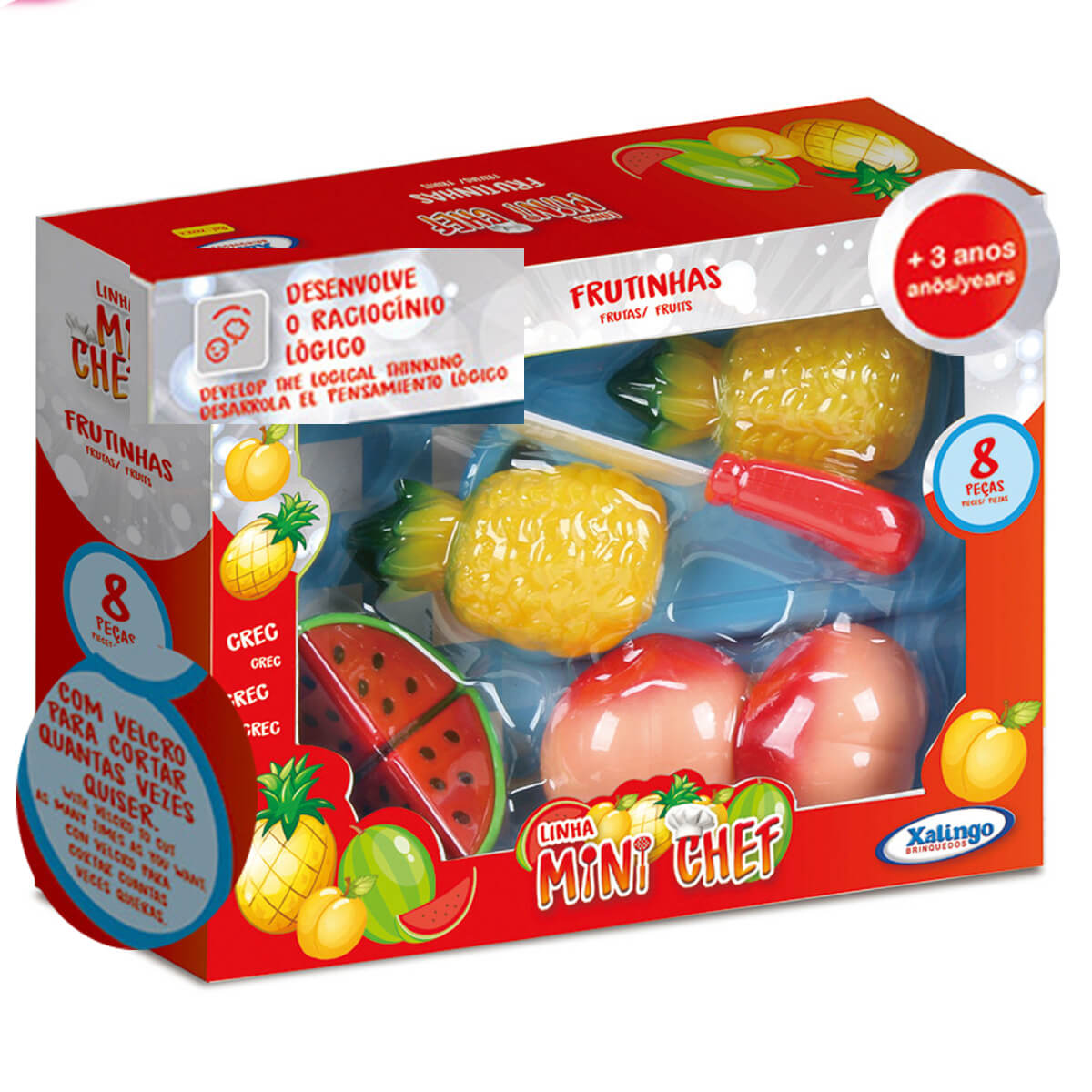 Brinquedo de Alimentos Mini Chef 8 Peças Frutinhas Com Acessórios Xalingo - 2784.3