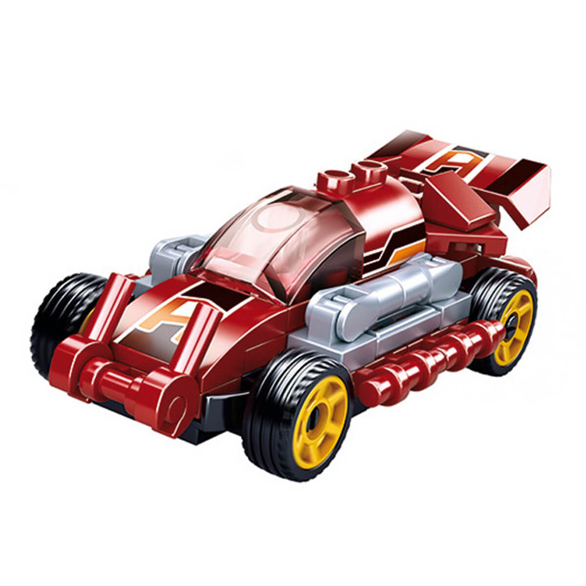 Carrinho Brinquedo de Montar Corrida Maluca Fire Fast 48 Peças Xalingo - 2715.4