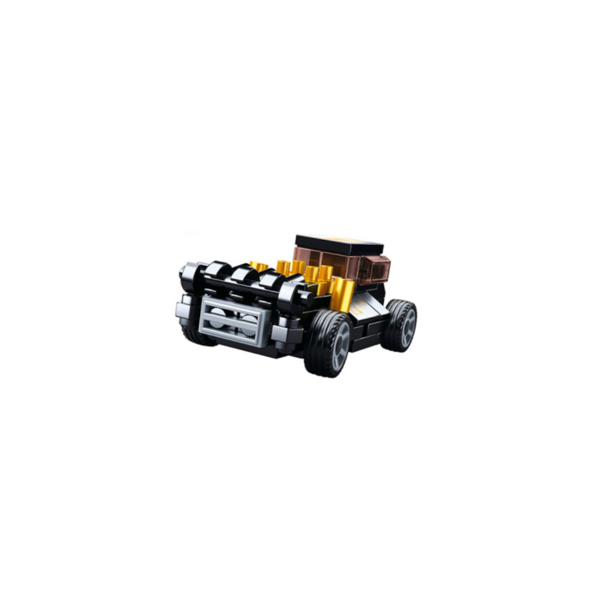 Carrinho Brinquedo de Montar Corrida Maluca Gold Power 51 Peças Xalingo - 2717.6