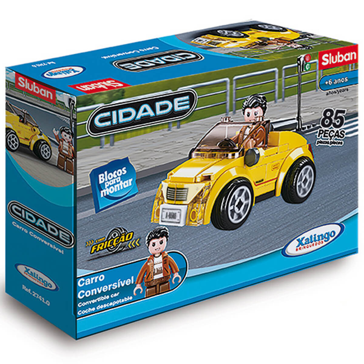 Blocos para Montar Carro Conversível 85 Peças Xalingo - 2741.0