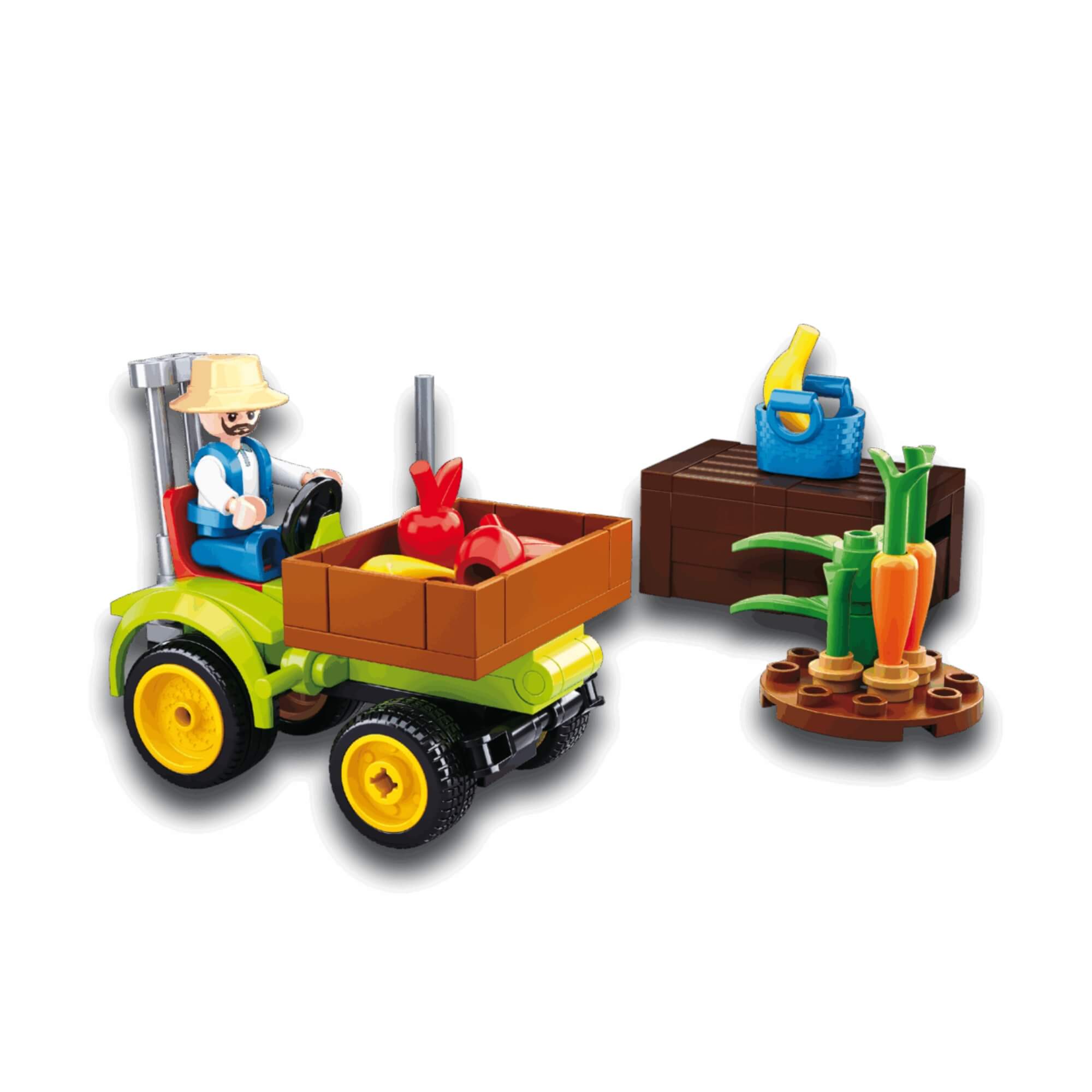 Blocos para Montar Fazenda Hortifruti Trator 80 Peças Xalingo - 2749.8
