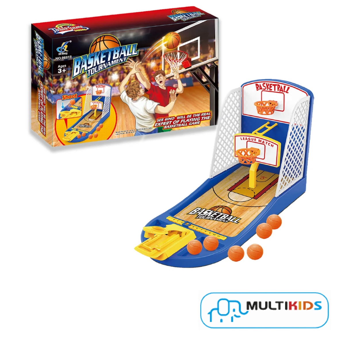 Brinquedo Jogo Basquete de Dedo Basketball Tournament Com 6 Bolinhas Multikids - BR1476
