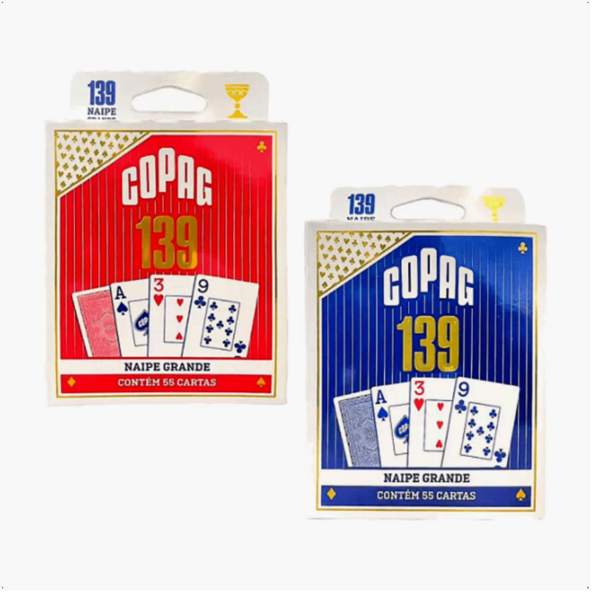 Kit 02 Baralhos Copag 139 Naipe Grande (57x89mm) 91024