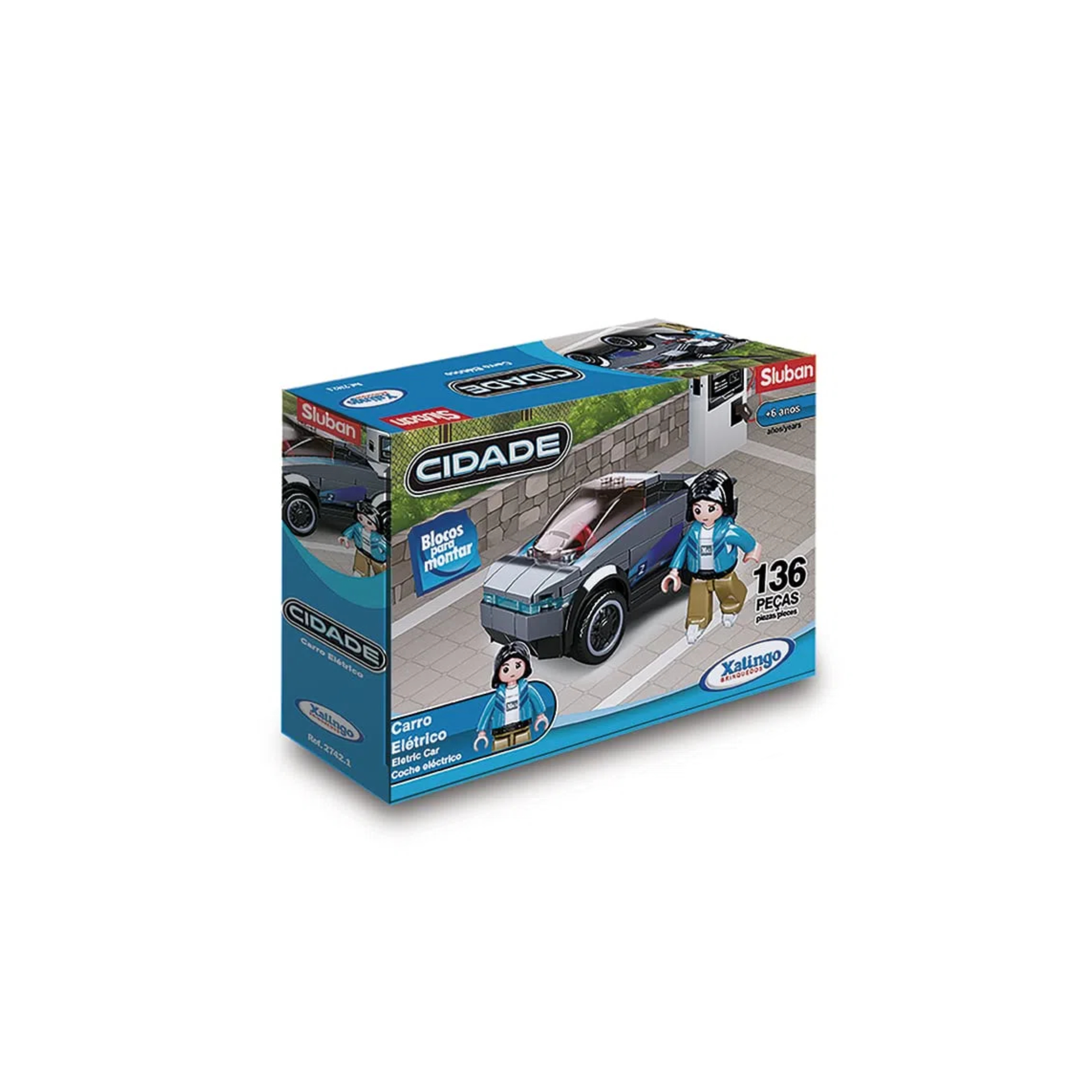 Brinquedo de Montar Réplica Carro Modelo Elétrico 136 Peças Xalingo - 2742.1