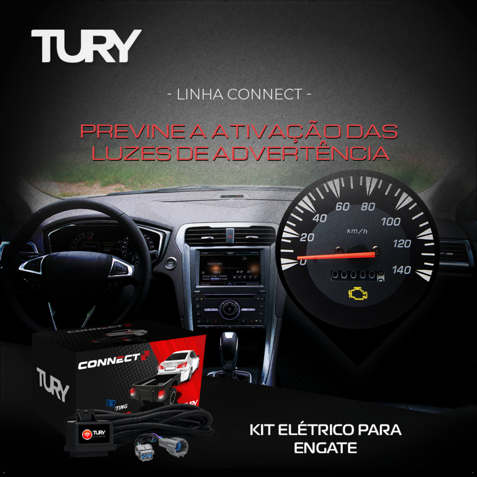 Módulo Proteção Elétrica p/ Engates em Veículos Etios Yaris a partir de 2015 Tury - CONNECT1CN
