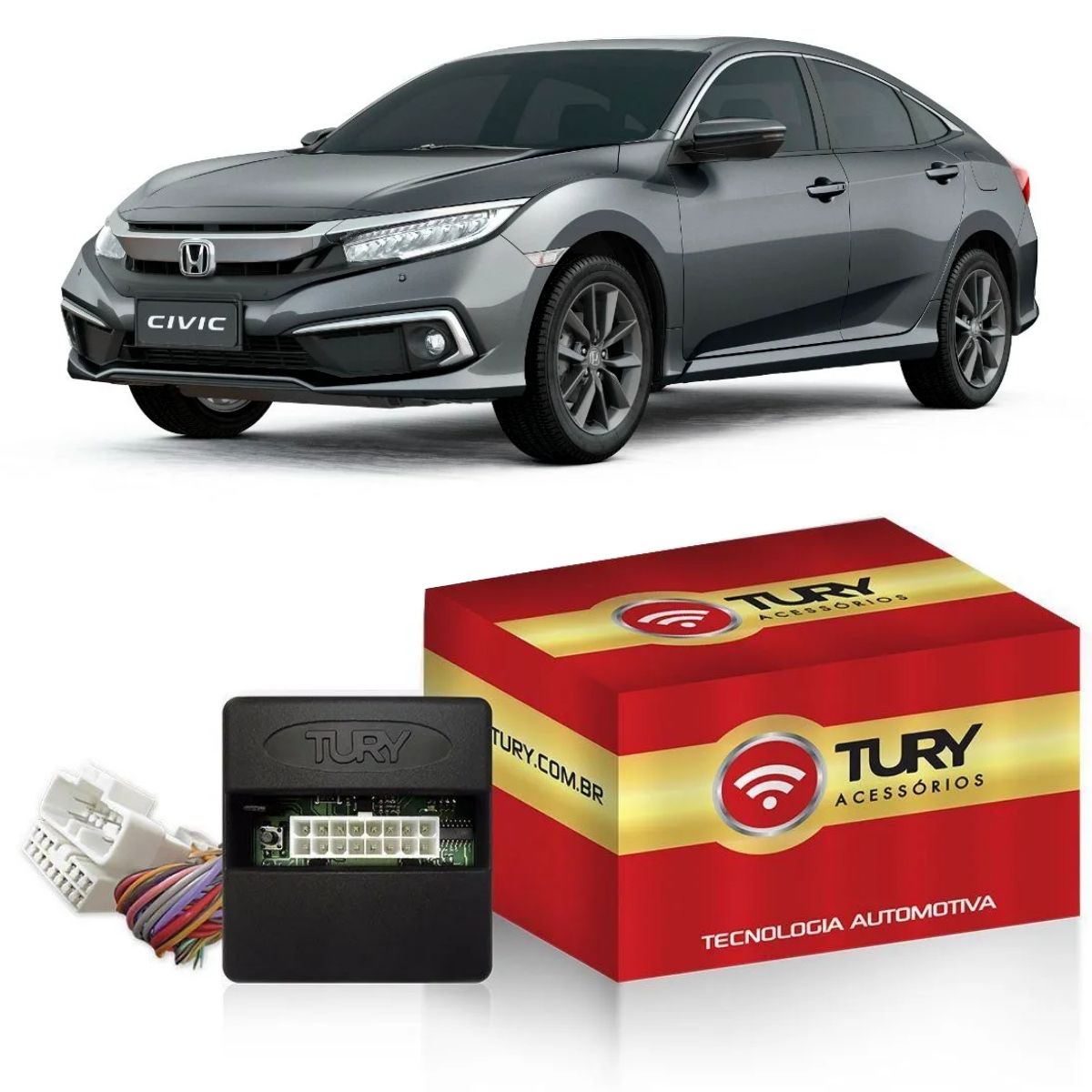 Módulo Vidro Elétrico Antiesmagamento Civic 2020+ Automático nas 4 portas Tury -LVX5.14DU