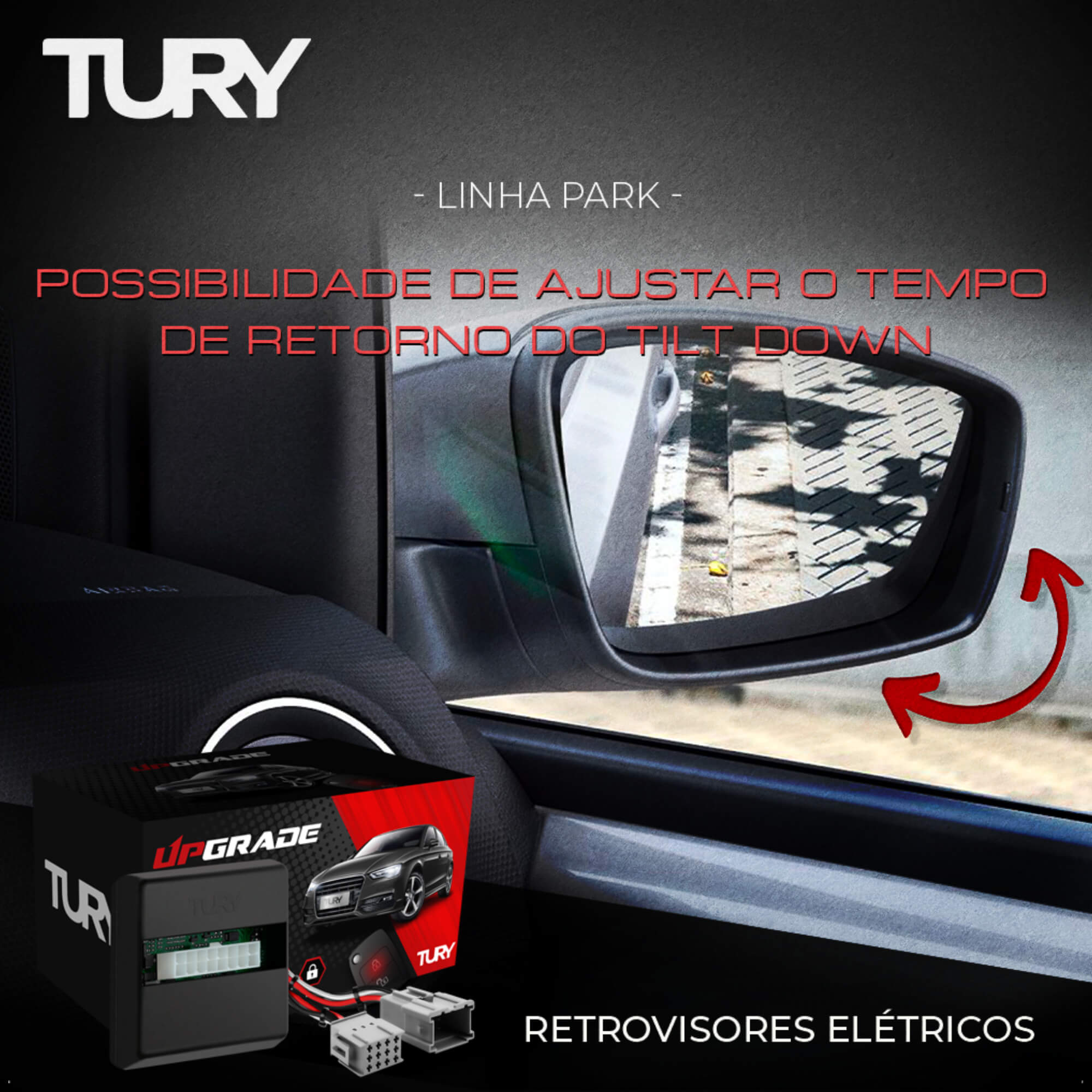 Módulo de Inclinação de Retrovisores Elétricos Pajero Full A partir de 2015 Tury - PARK3.0.1P