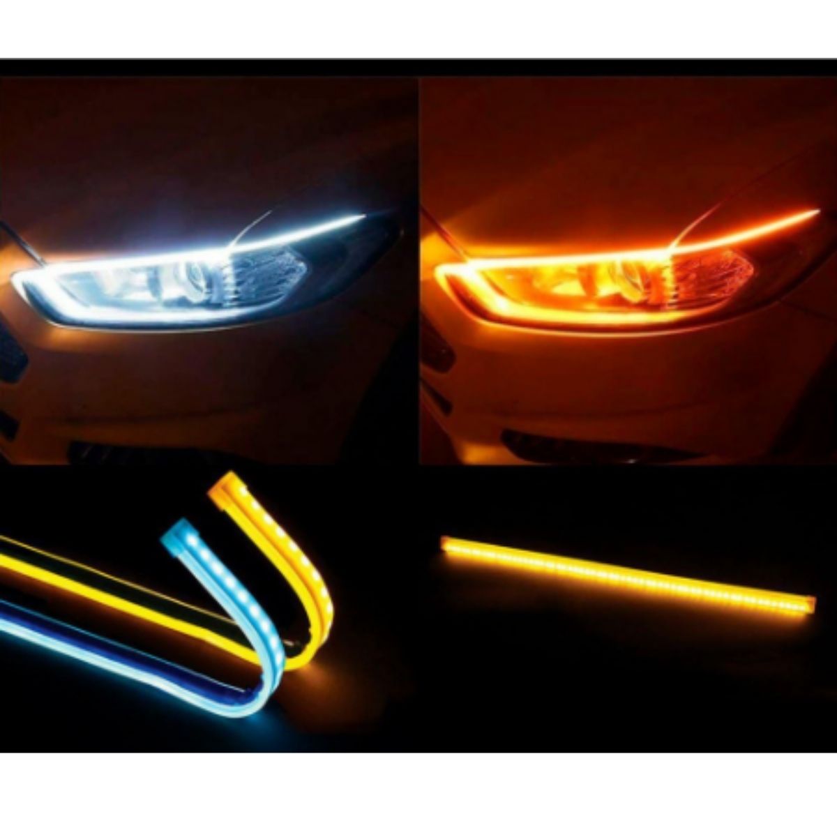 Fita LED Flexível 30 cm Luz Branca e Amarela - JR8