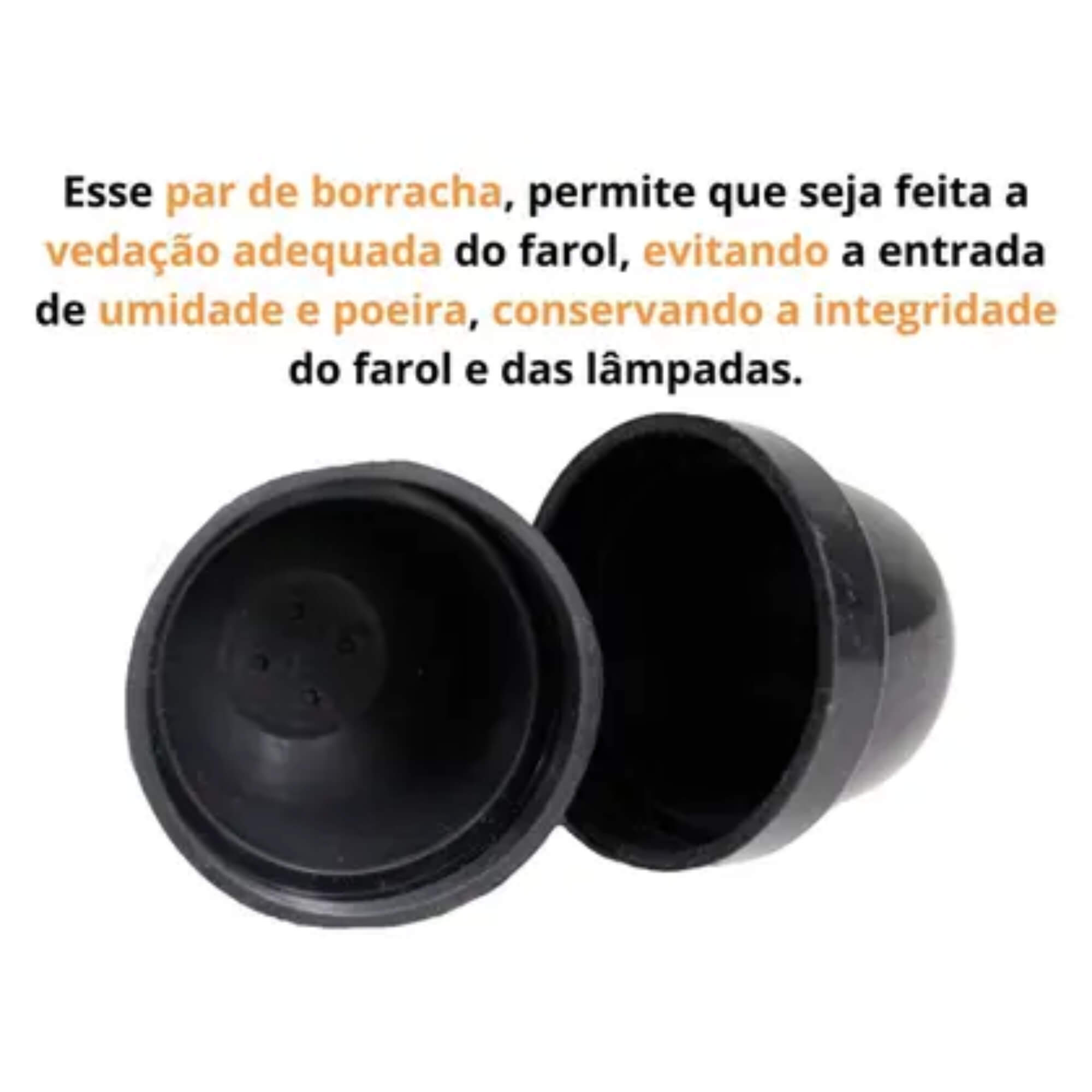 Par de Borracha, Bucha ou Tampa de Vedação para Farol Led G8/5,5 cm JR8 - JH0BVEDG11