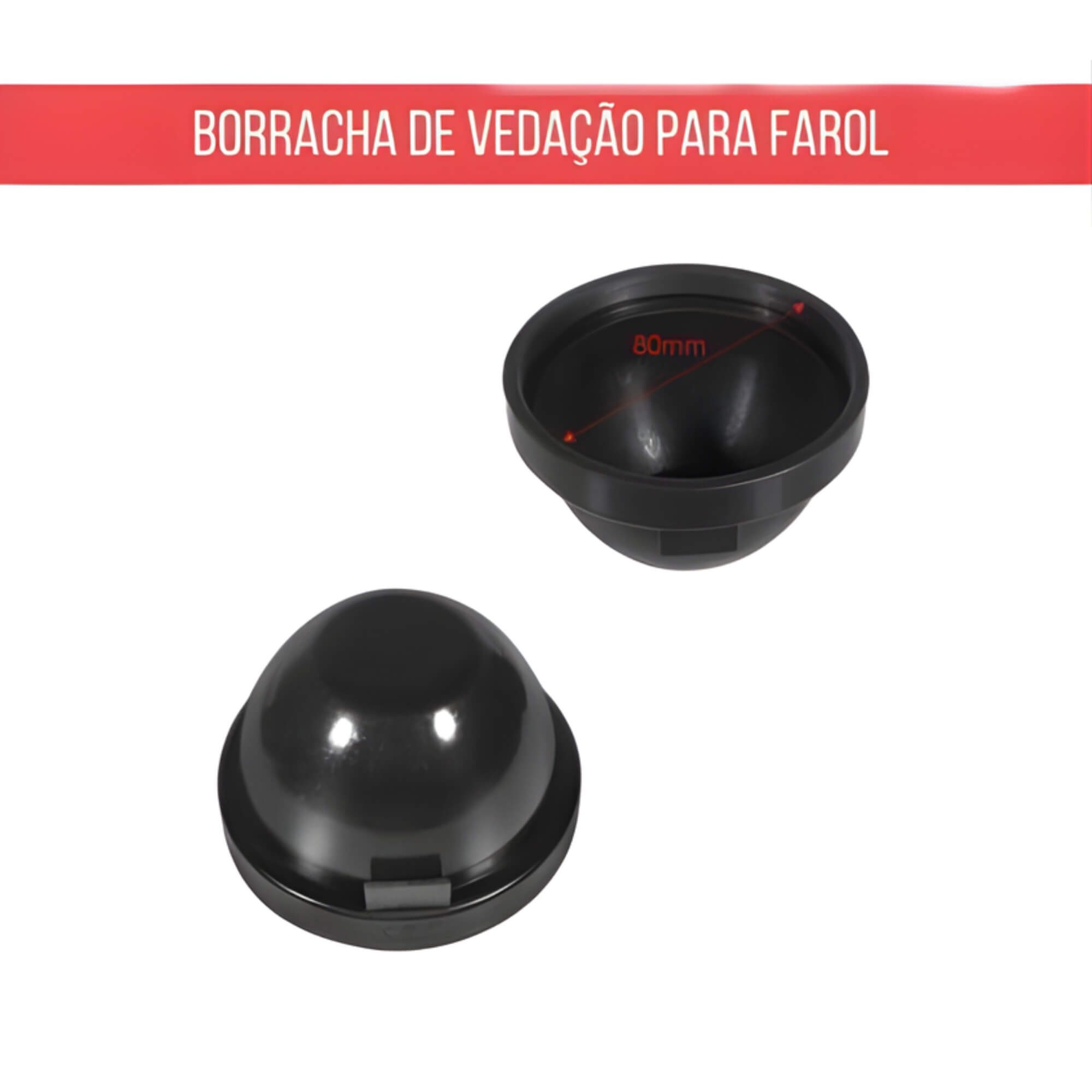Par Bucha ou Borracha de Vedação para Farol de Led 6,5 X 8,2 JR8 - JH0BVEDG19
