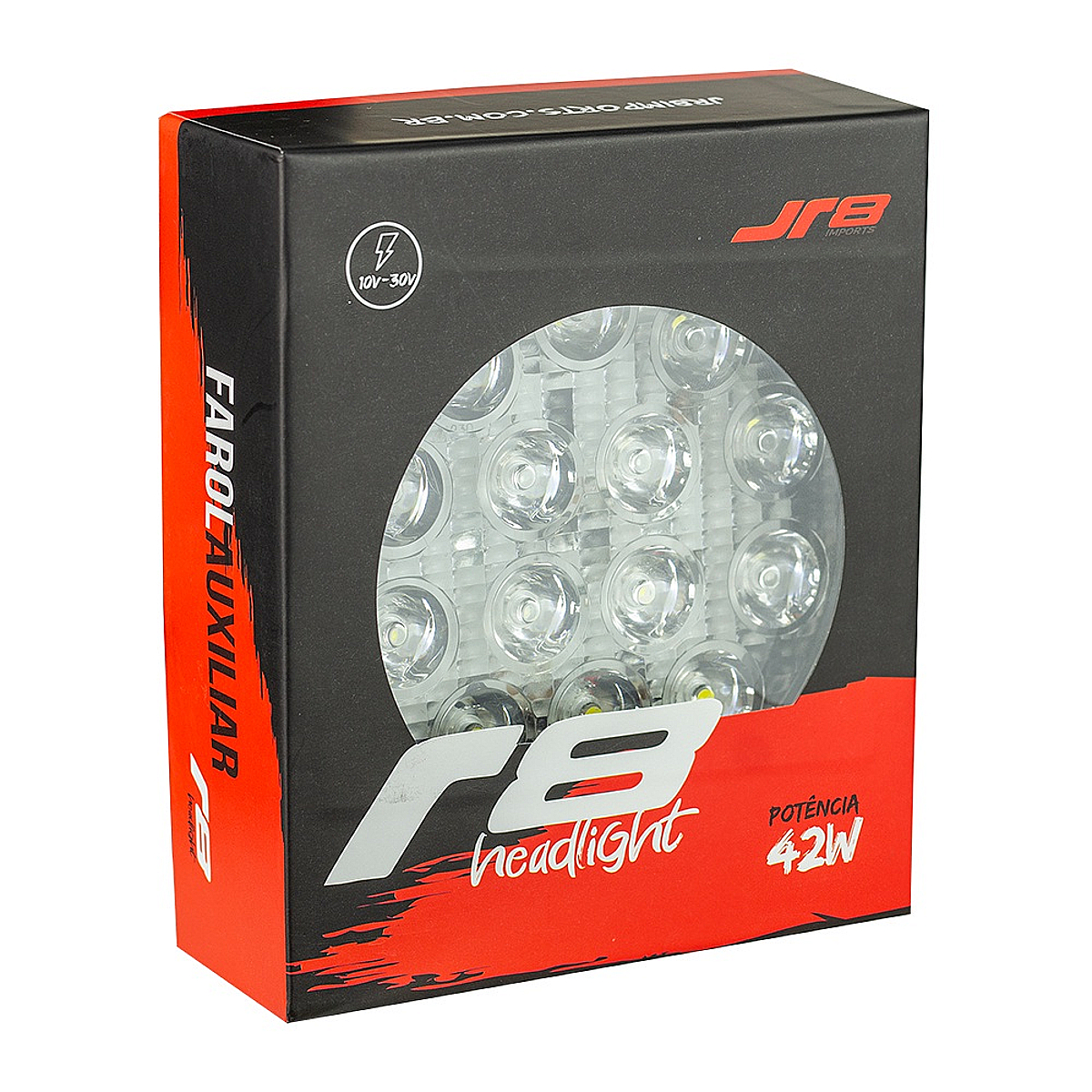 Farol Auxiliar FG01-42W R8 14 LED 6000K 10-30V Resistente à Água - JR8 JH0FA42WR14