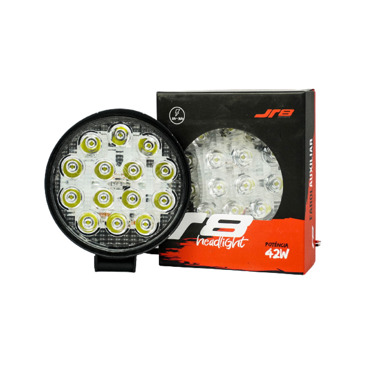 Farol Auxiliar FG01-42W R8 14 LED 6000K 10-30V Resistente à Água - JR8 JH0FA42WR14