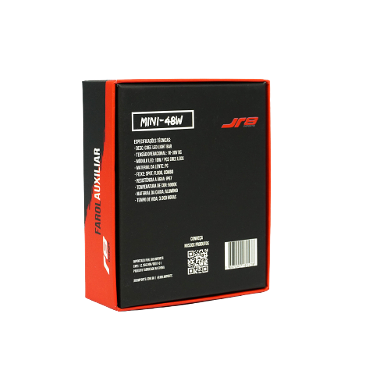 Farol Auxiliar FG01-48W R8 16 LED 6000K 10-30V Resistente à Água Alta Iluminação JR8 JH0FA48WQ16