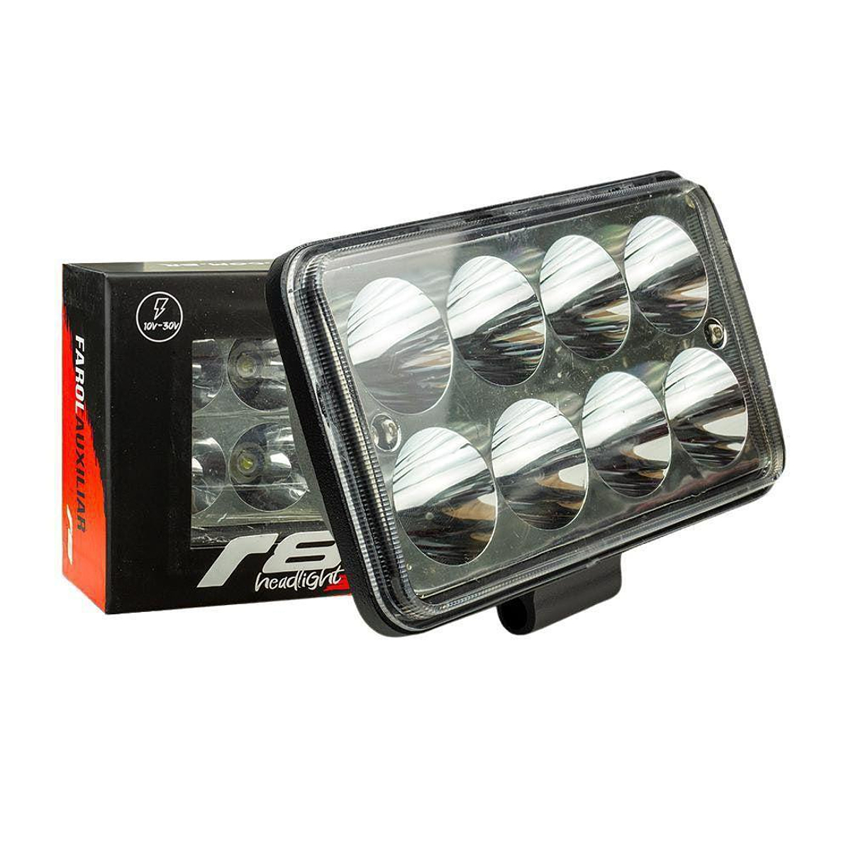 Farol Auxiliar FG47-24W R8 8 LED 6000K 10-30V Resistente à Água Alta Iluminação JR8 JH0FA24WRT8