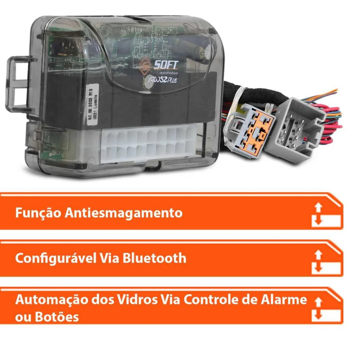 Módulo Vidro Elétrico Peugeot 208 2020 em diante AW52 Unique 2V Soft Automotiva - AA.52.0016