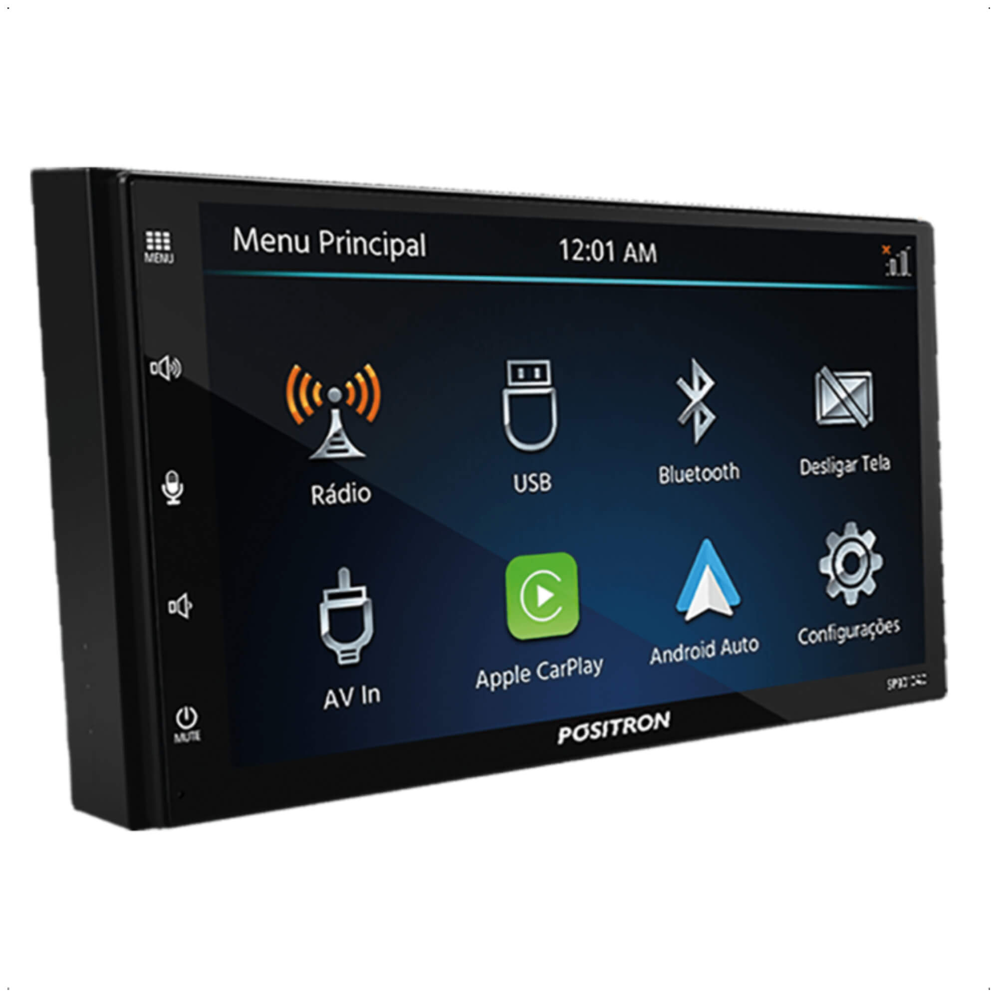 Central Multimídia 2 DIN Tela Capacitiva SP9010AC Bluetooth CarPlay e Android Positron 013076000
