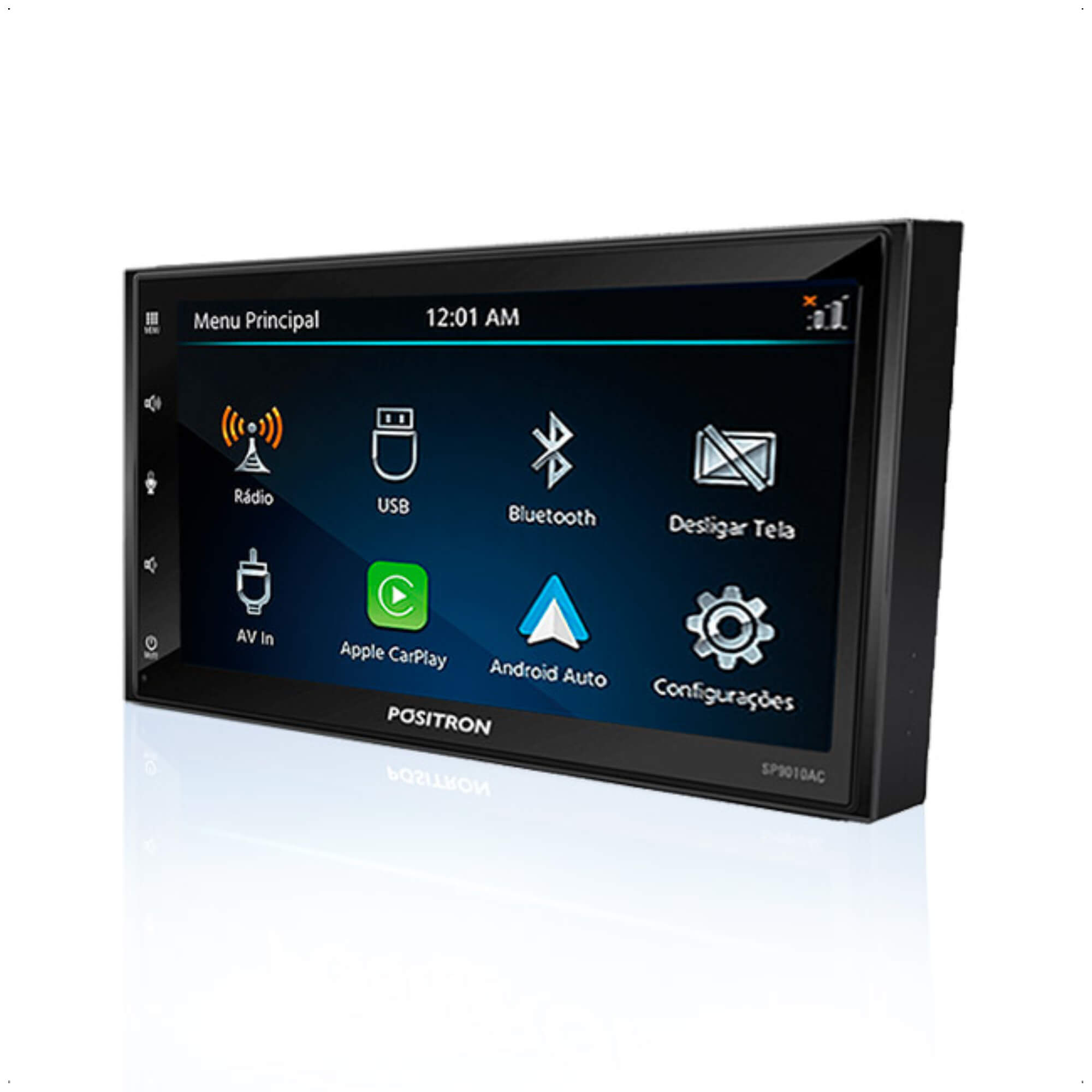 Central Multimídia 2 DIN Tela Capacitiva SP9010AC Bluetooth CarPlay e Android Positron 013076000