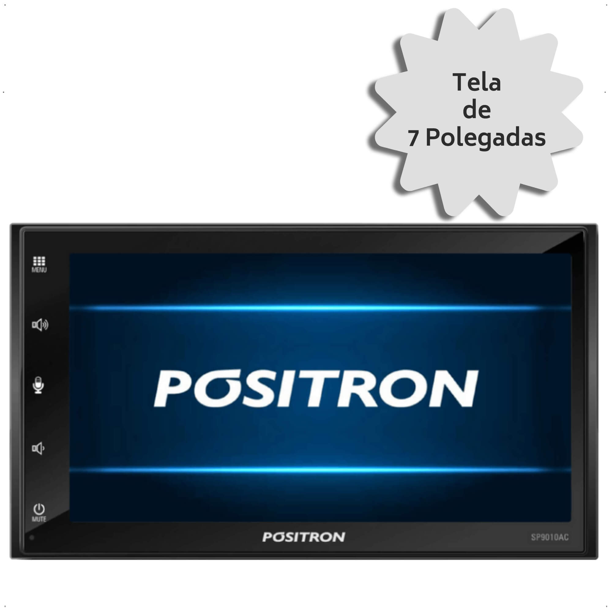 Central Multimídia 2 DIN Tela Capacitiva SP9010AC Bluetooth CarPlay e Android Positron 013076000