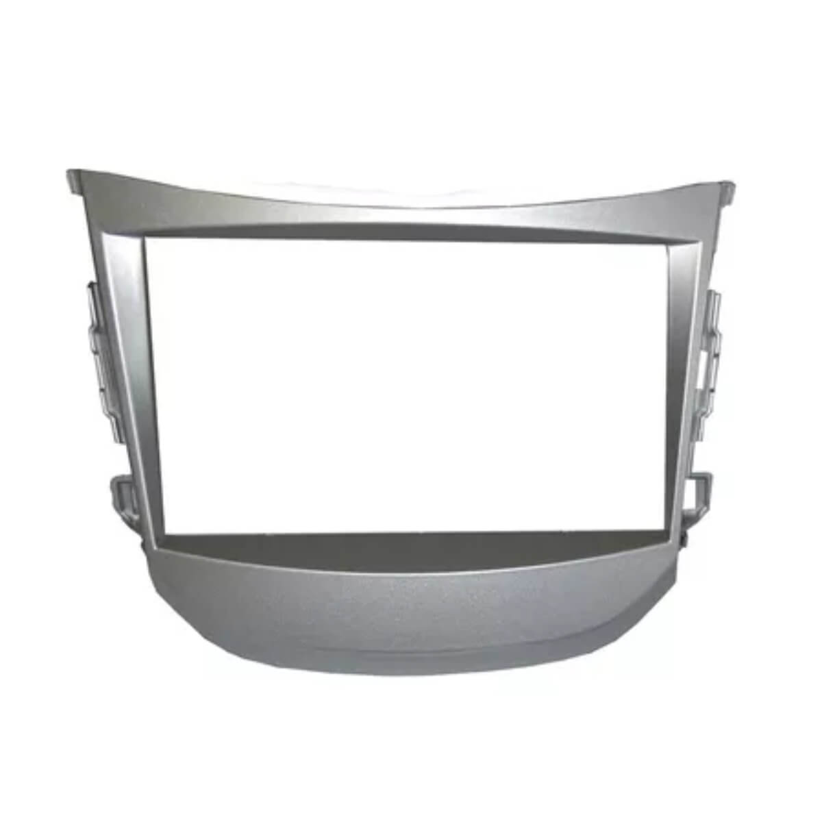 Moldura Painel HB20 2012-2019 s/ Aro do Difusor Ar Prata 2 Din (Chinês e Japonês) JP/CH-EPX HY-554