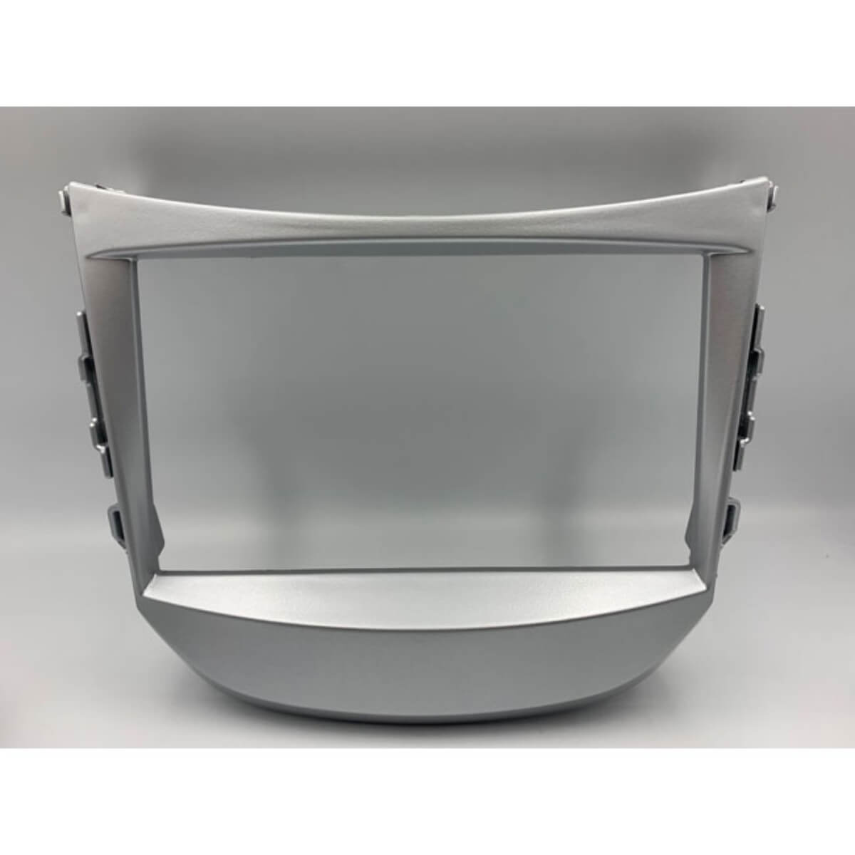 Moldura Painel HB20 2012-2019 s/ Aro do Difusor Ar Prata 2 Din (Chinês e Japonês) JP/CH-EPX HY-554