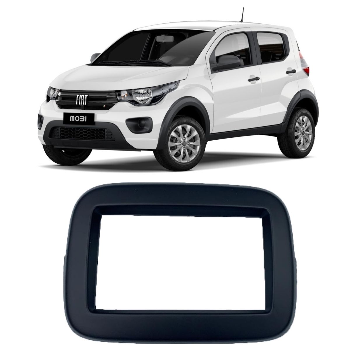 Moldura 2 DIN Preto Fiat Mobi sem som de fábrica 2016-2022 Expex - EPX FT-548