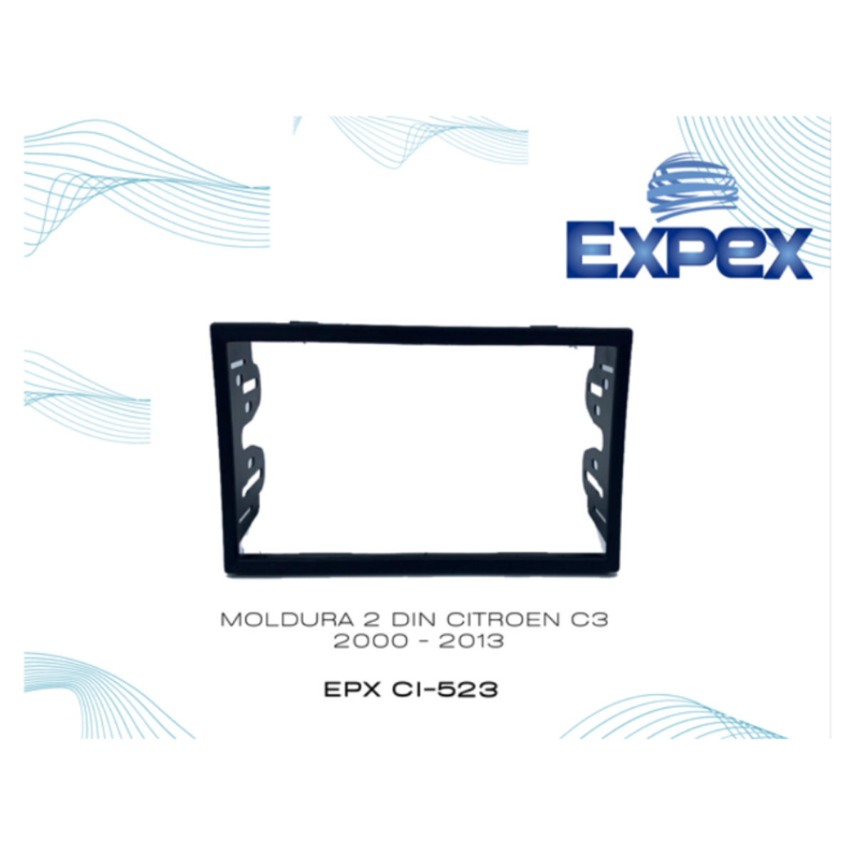 Moldura 2 7" DIN Citroen C3 2000 até 2013 Preto Expex - EPX CI-523