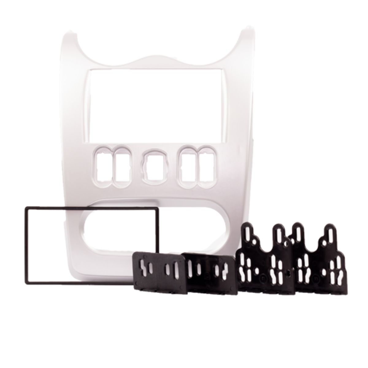 Moldura 2 DIN 7" Prata Sandero Authentique/Expression/Stepway 2011-2021 e Logan 2011 Expex - EPX 262