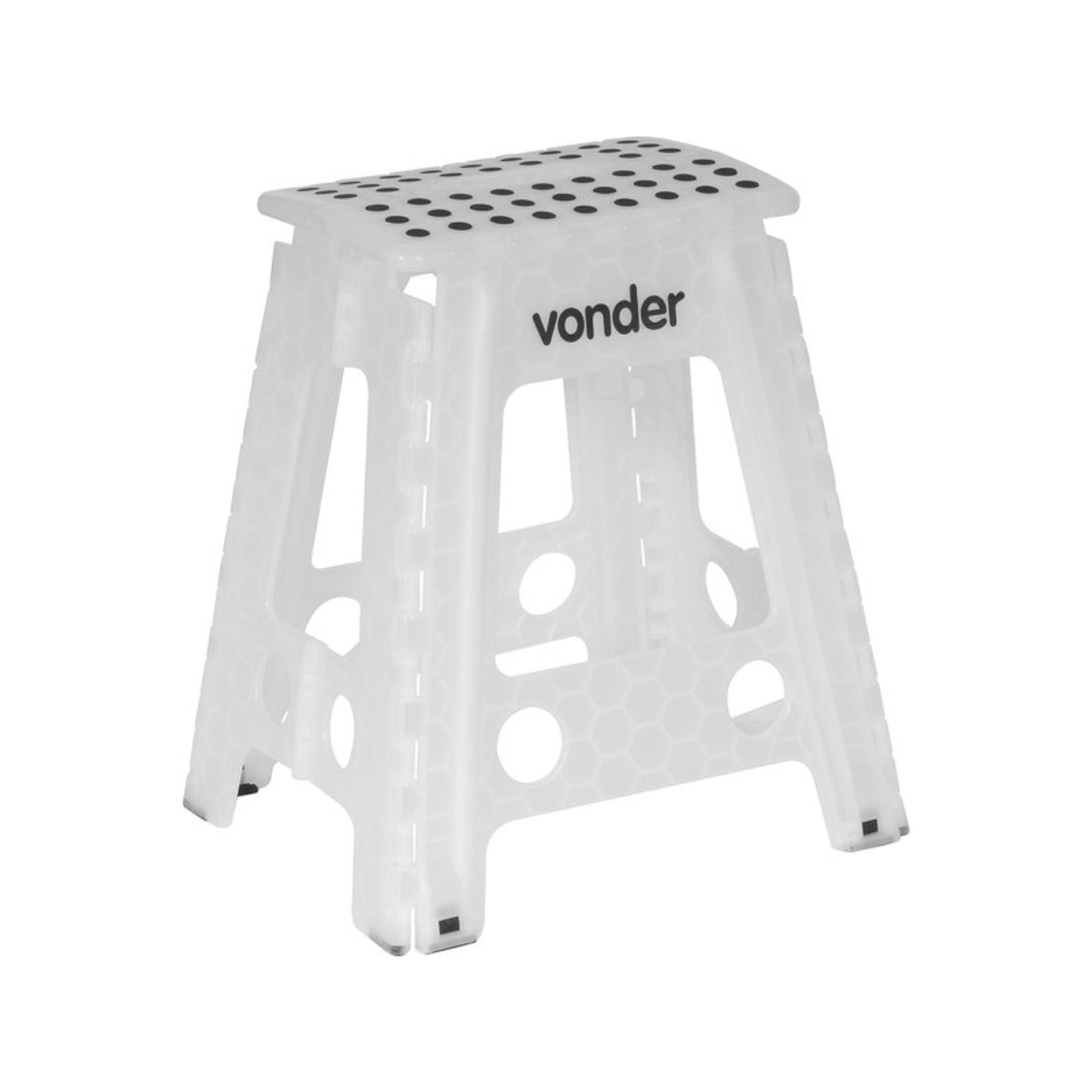 Banco / Banqueta Plástica Dobrável 450mm Suporta até 150kg Branca Vonder - 35.40.045.000