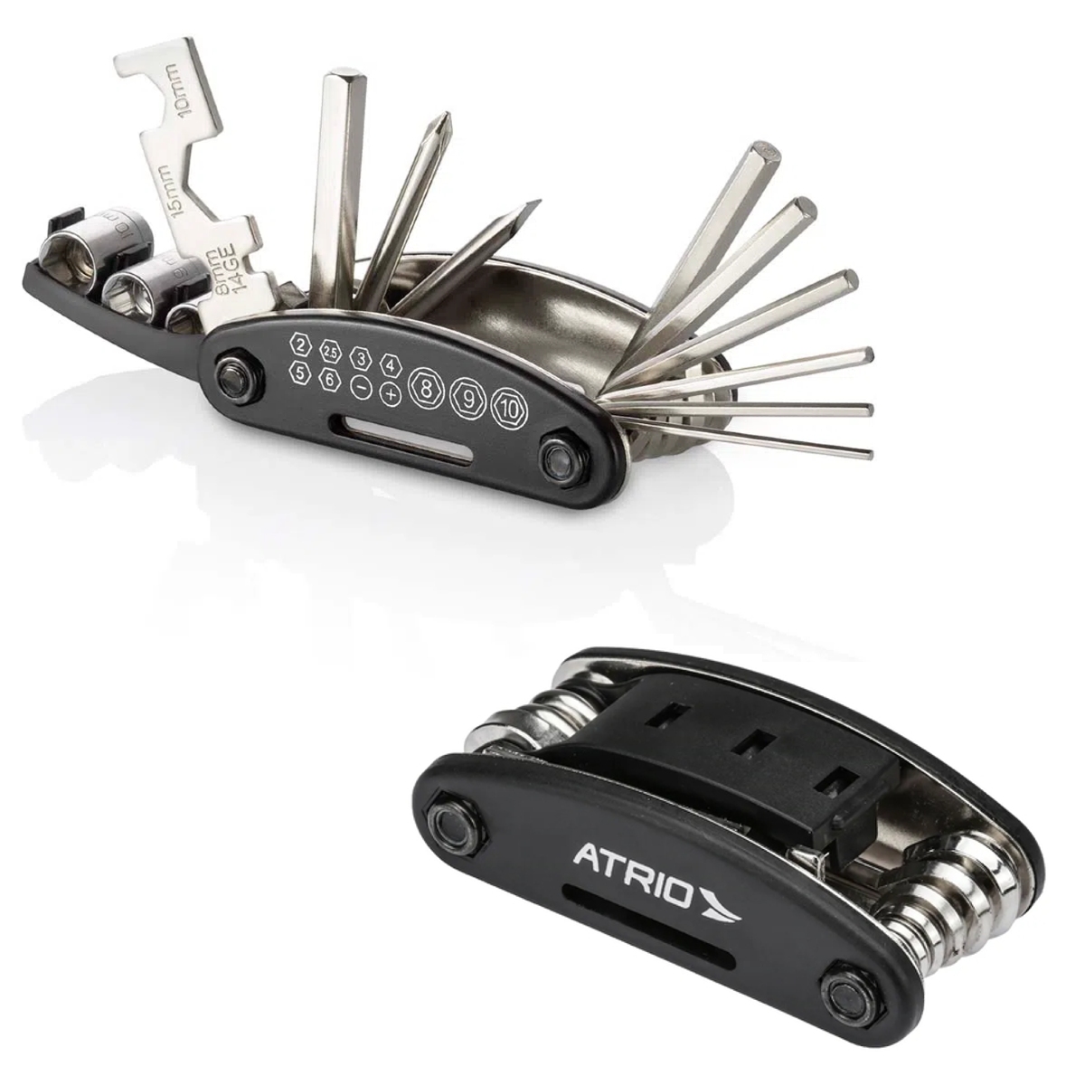 Canivete 15 Funções para Bicicleta em ABS e Aço Carbono Com Chave de Fenda e Phillips Atrio BI032
