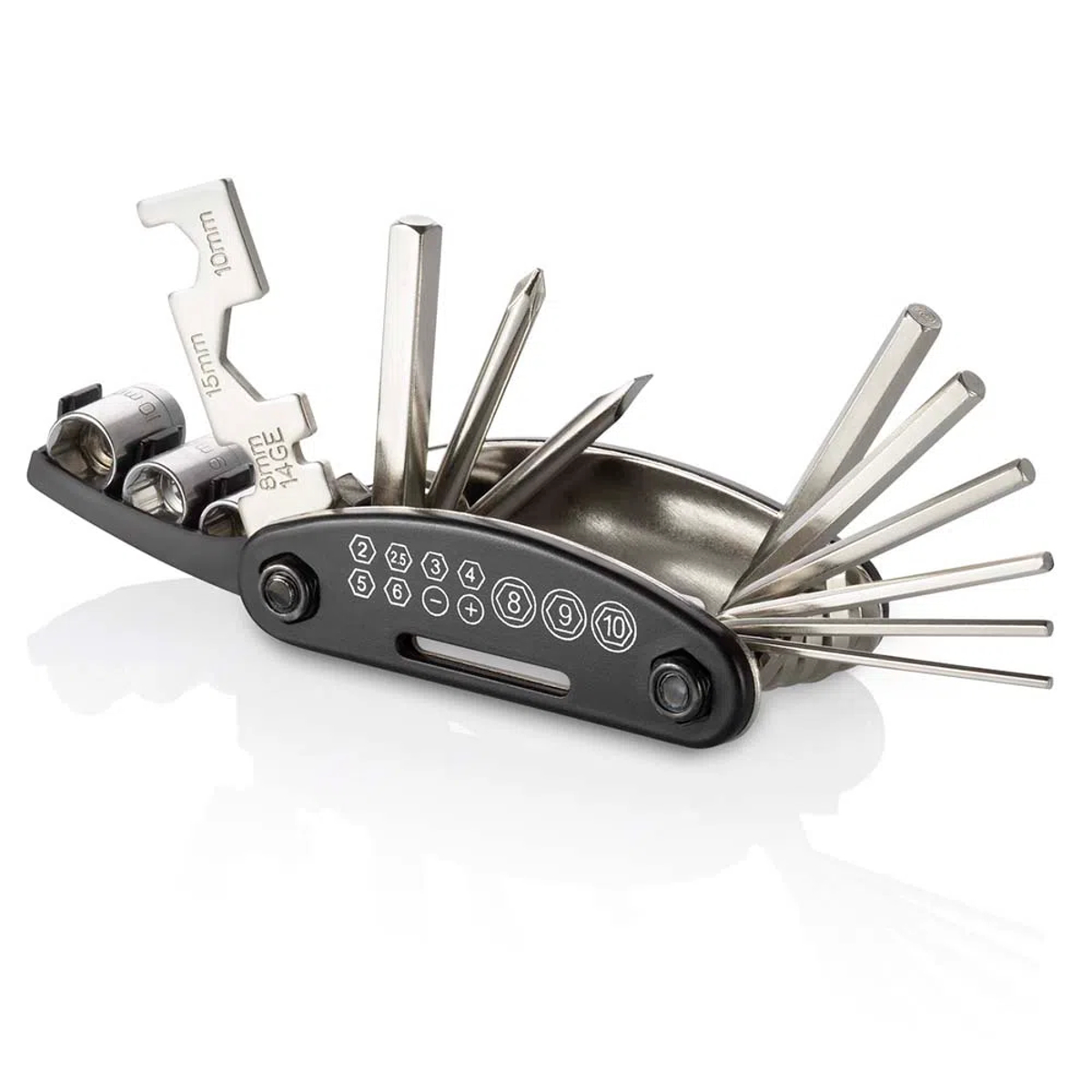 Canivete 15 Funções para Bicicleta em ABS e Aço Carbono Com Chave de Fenda e Phillips Atrio BI032