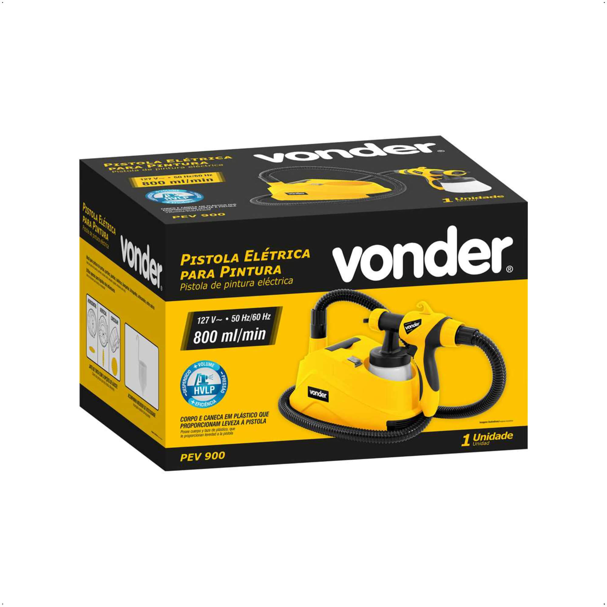 Aplicador de Tinta Elétrica para Pintura PEV900 Com Medidor de Viscosidade 550W 127V 700ml Vonder - 6220900127